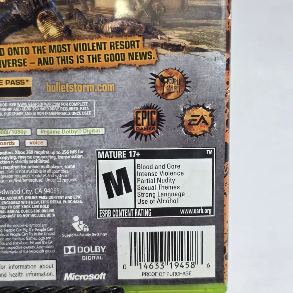 Bulletstorm: Epic Edition (Microsoft Xbox 360) CIB Complete Tested